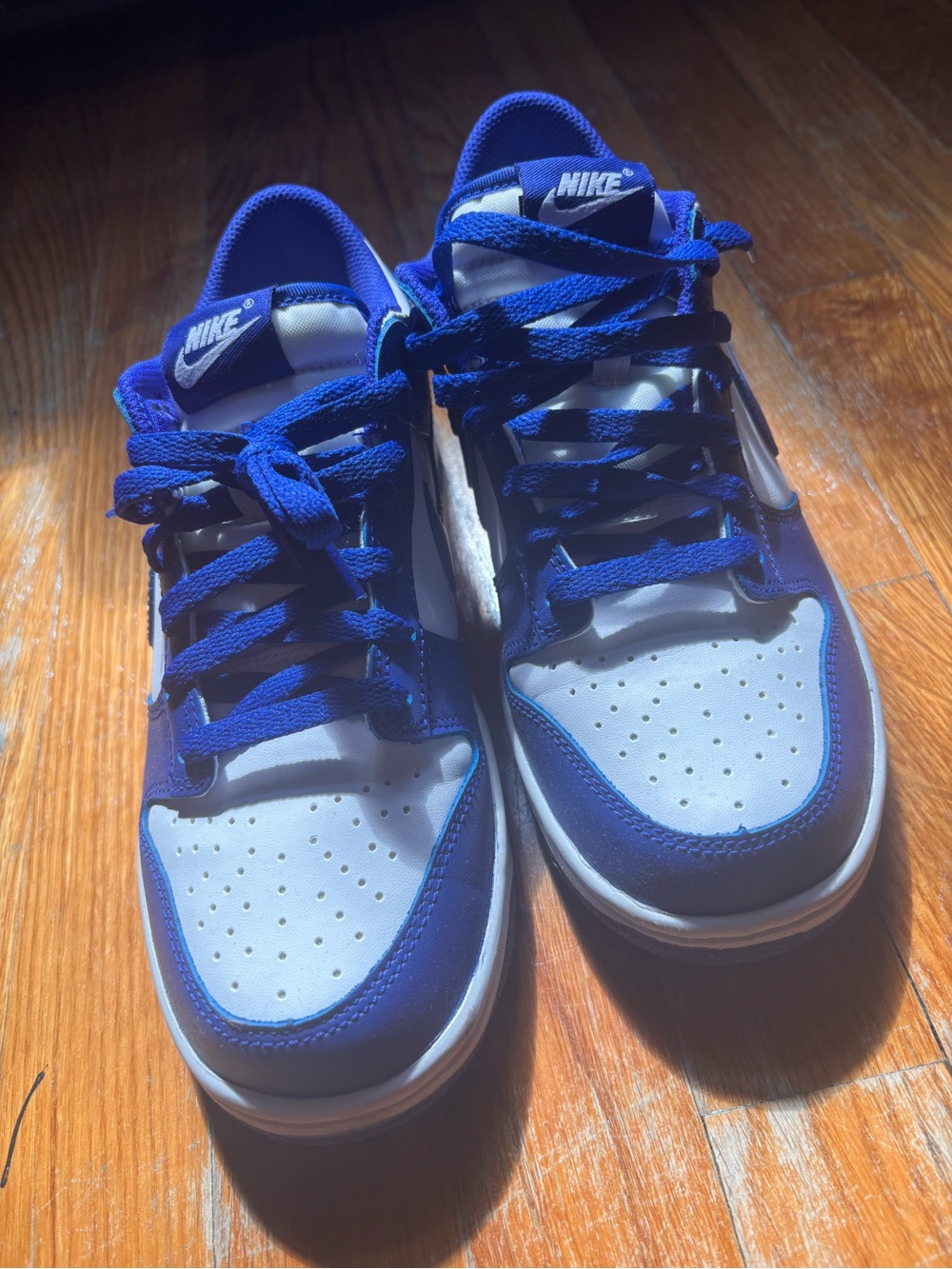 Nike Kids Low-Top Sneakers in Royal Blue and White